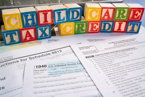 Federal Child Care Tax Credit with form 1040 and 8812
