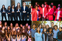 Split screen: Four a cappella groups