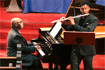 Carl Blake at piano and William Underwood III playing flute