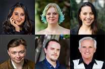 Headshots of six opera performers