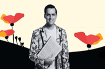 Juan Pablo Contreras among flowers