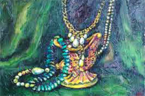 Colorful painting of necklaces