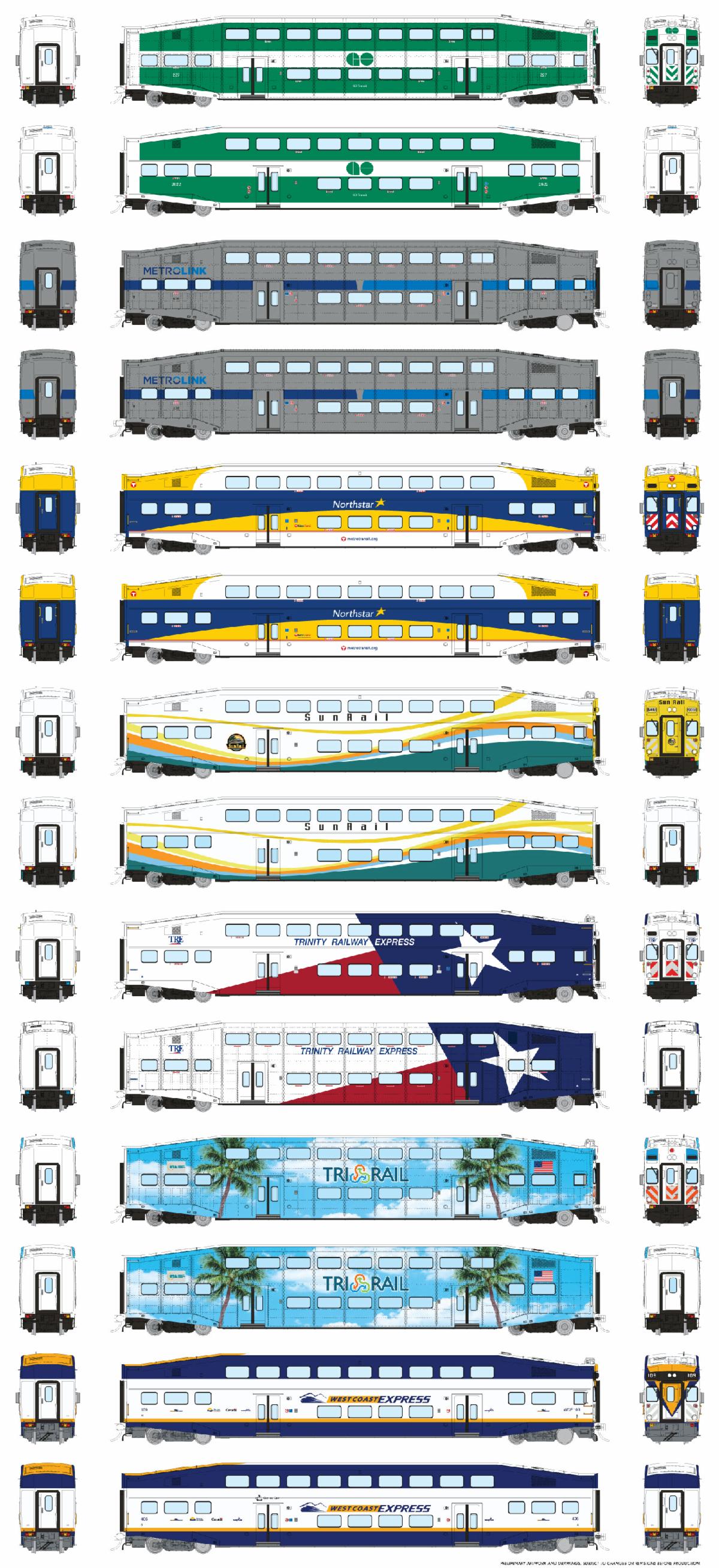 Rapido Bilevel Cars