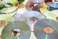 Colorful DVDs spread out