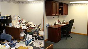 Before and After Cluttered Office