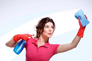 Cleaning windows.