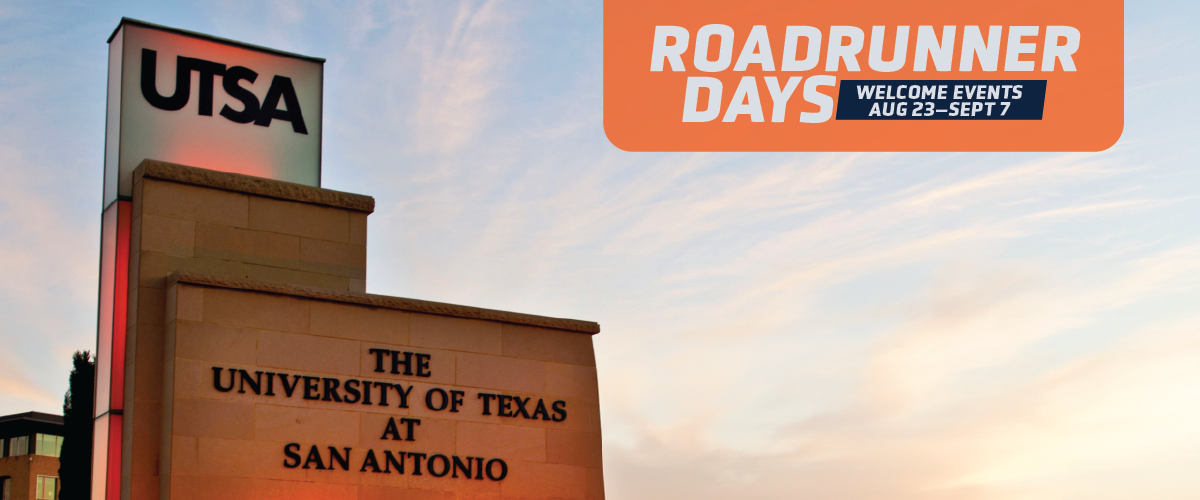 Roadrunner Days Header featuring UTSA Monument