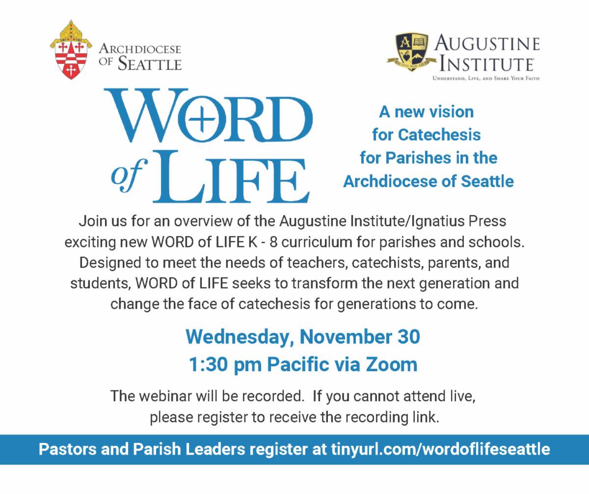 Word Of Life Curriculum Augustine Institute Word of Life Curriculum Webinar Opportunity