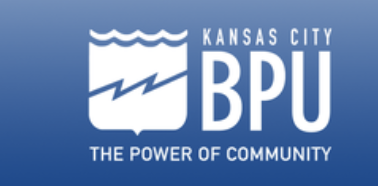 The photo shows a blue and white logo associated with the Board of Public Utilities