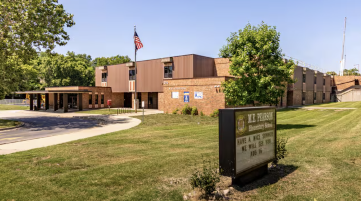A photo of the exterior of ME Pearson Elementary School