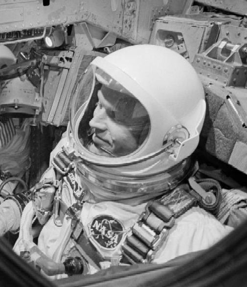 L. Gordon Cooper prepares to launch on the Gemini V mission.