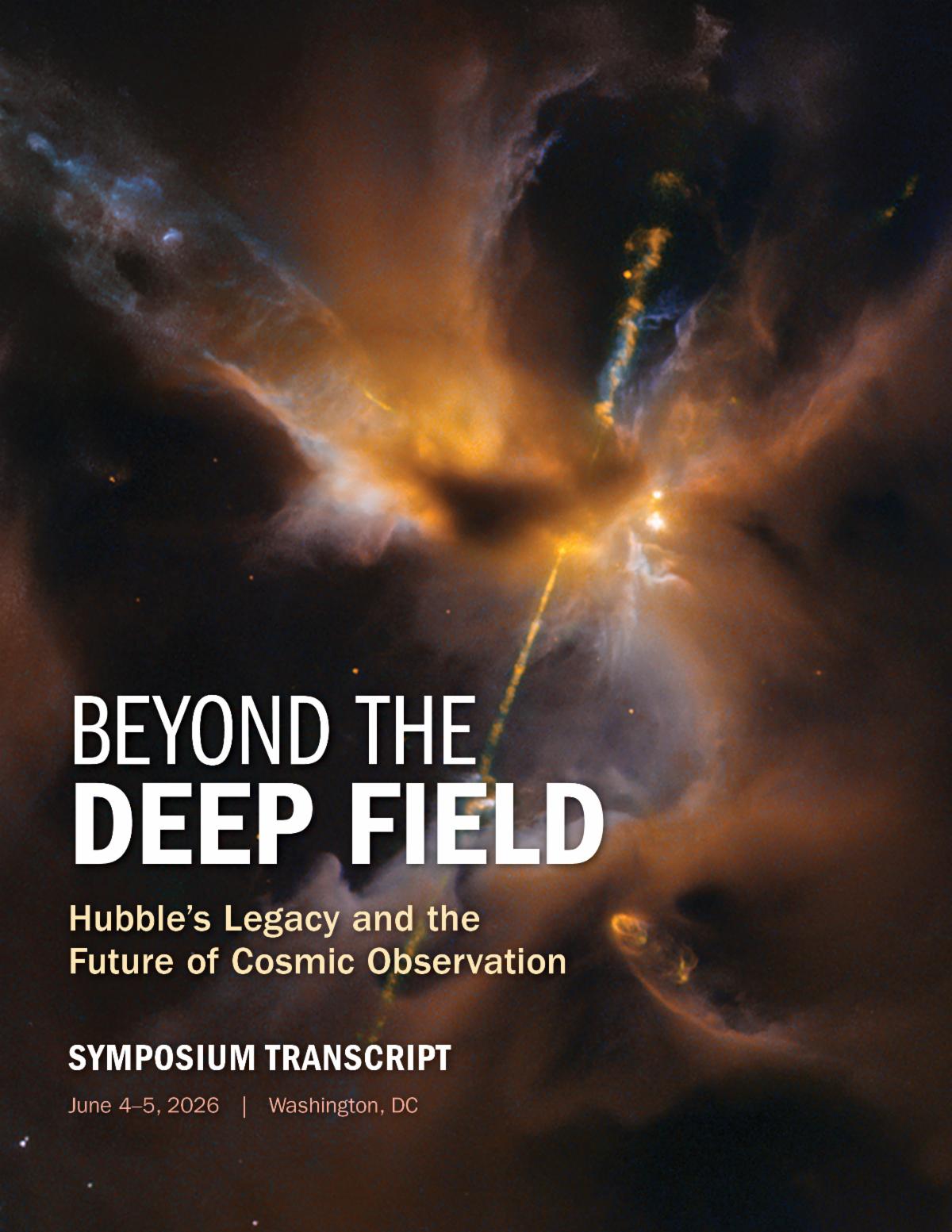 Front cover of the Beyond the Deep Field symposium transcript.