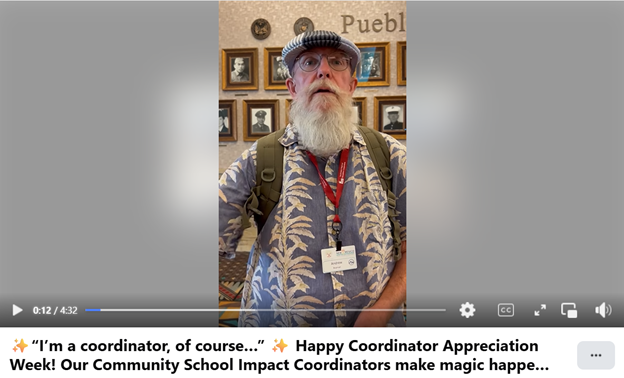 social media screenshot of a video of coordinators sharing about their daily roles