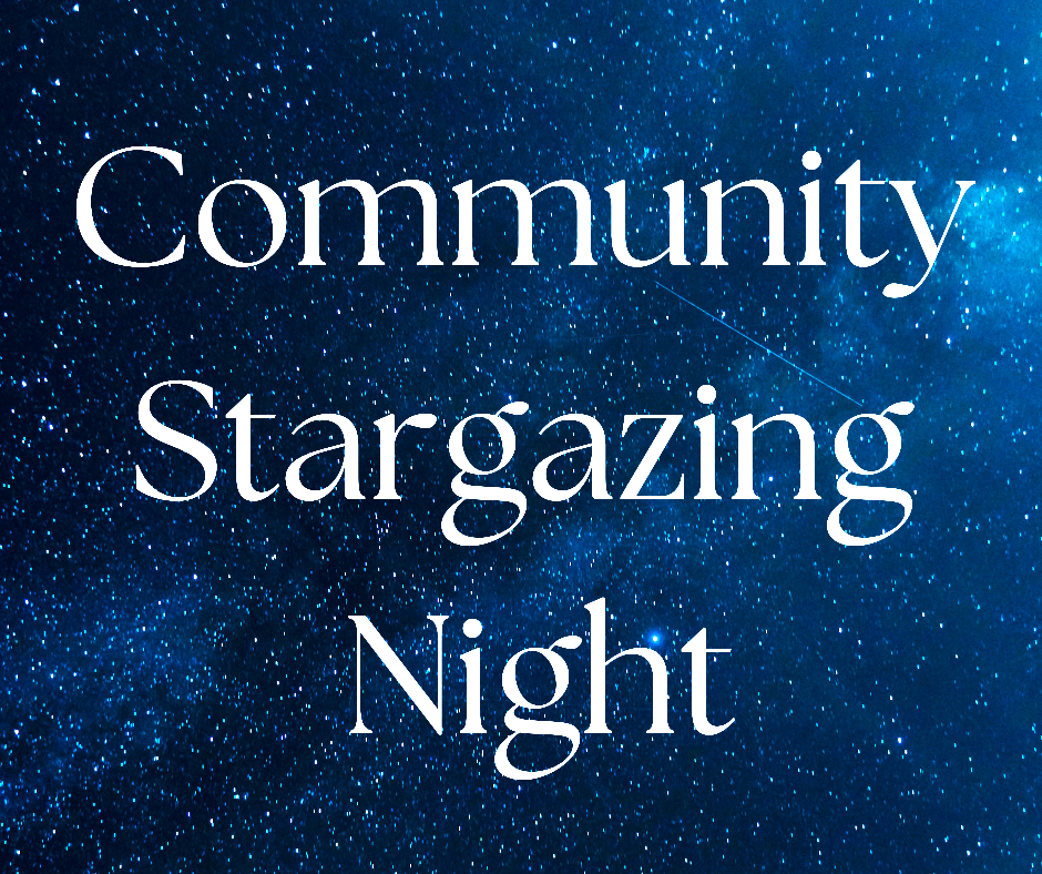 Community Stargazing Night on a field of stars