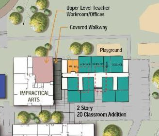 Architectural drawing of proposed campus upgrades