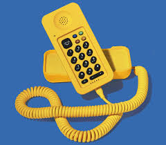 photo of a yellow tin can phone