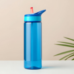 Water bottle with straw