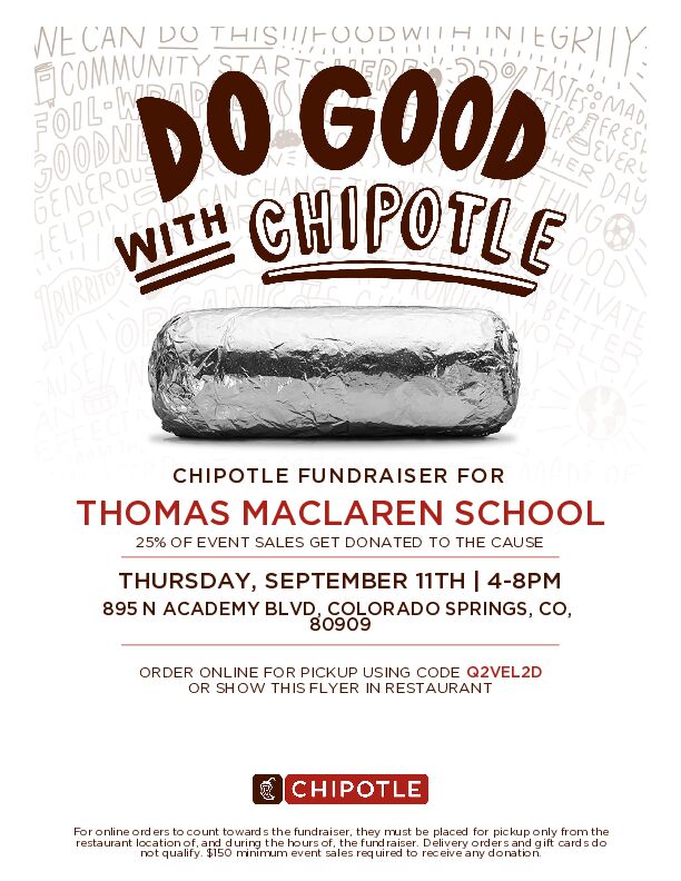 Chipotle fundraiser flyer