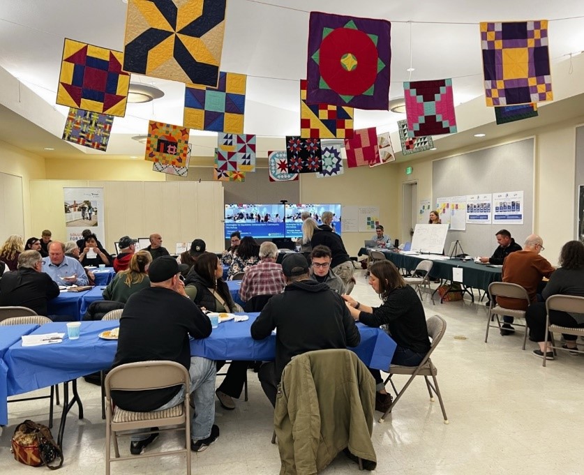 Community member meeting in Chiloquin