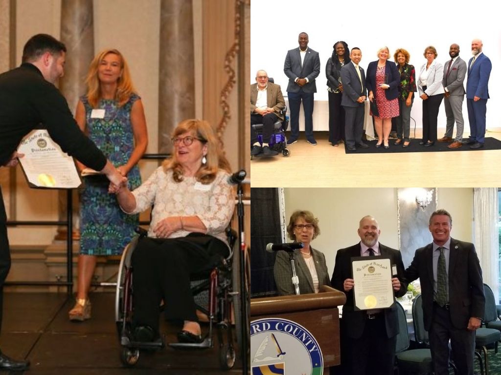 Collage of three photos_ all three are groups of people with the proclamation.