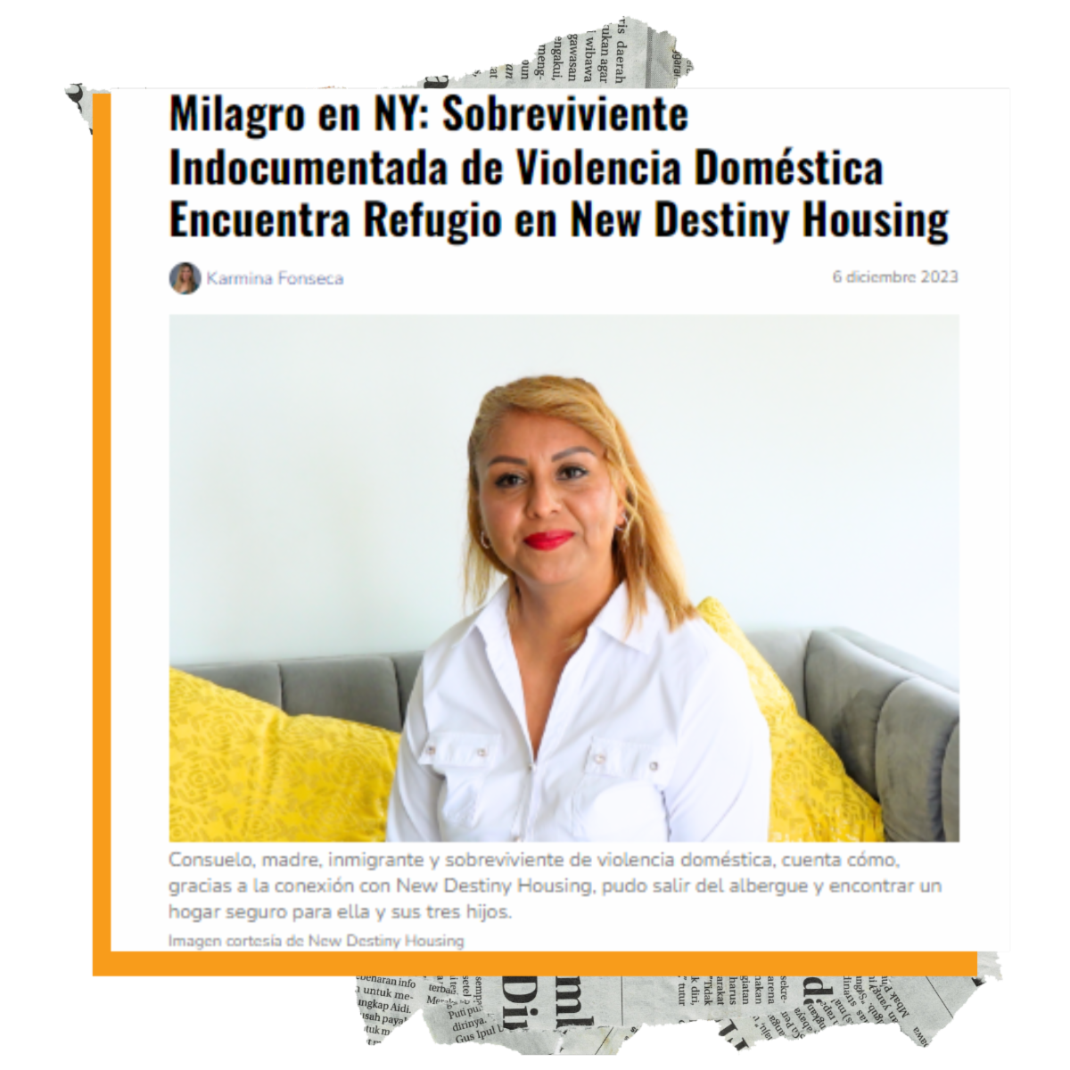 A picture of the article featuring Consuelo