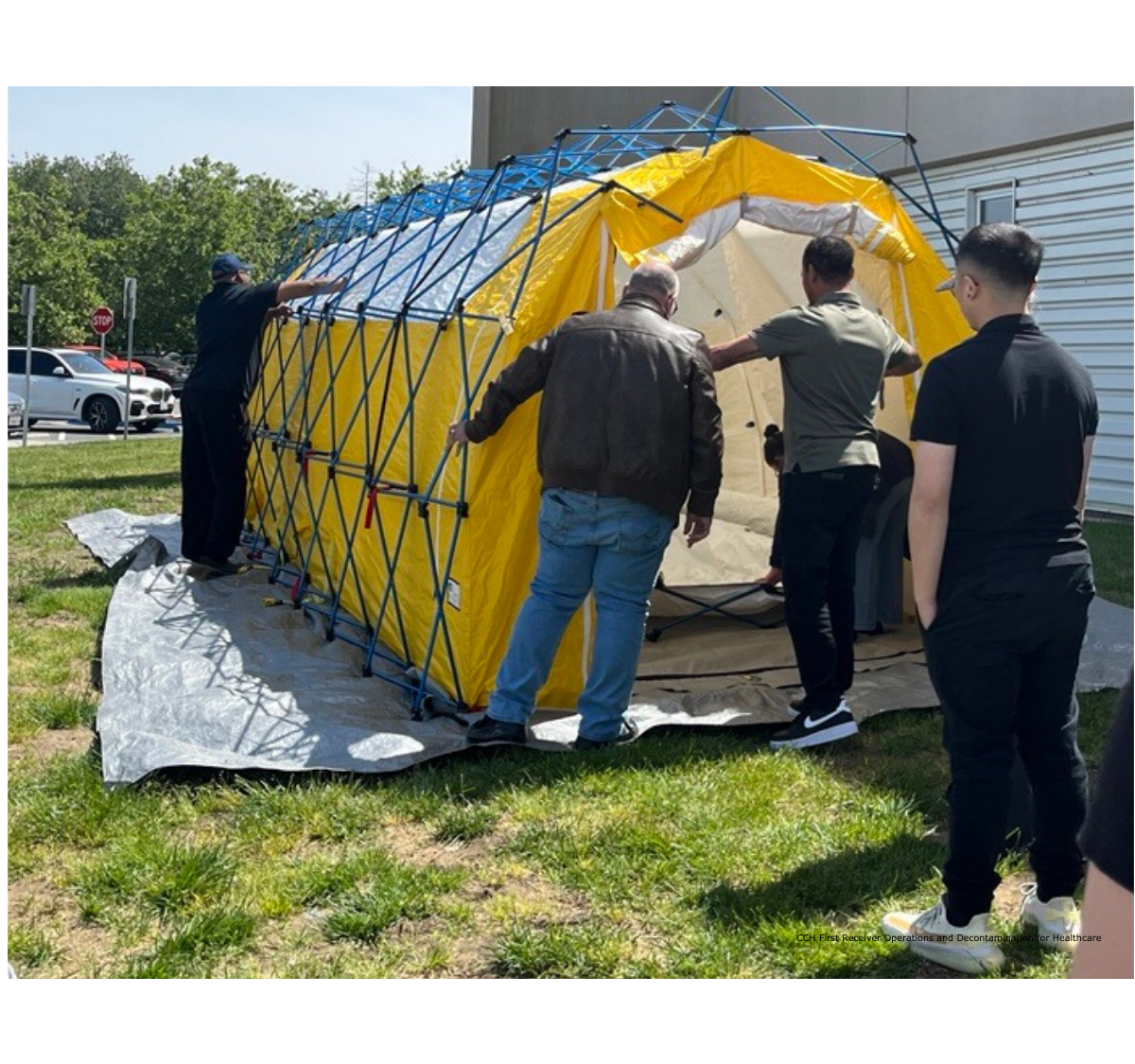 decon tent set up
