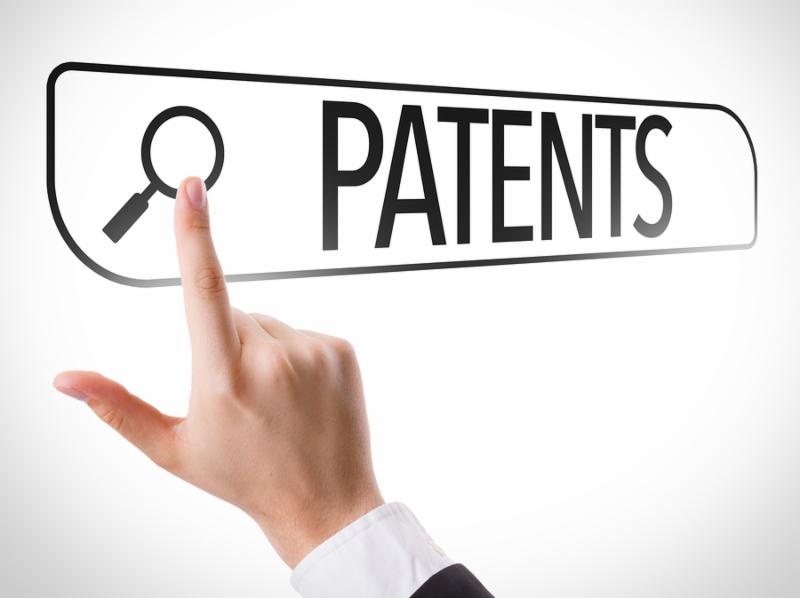 Patents written in search bar on virtual screen