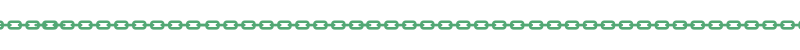 Small green chain links in a straight line across a white background