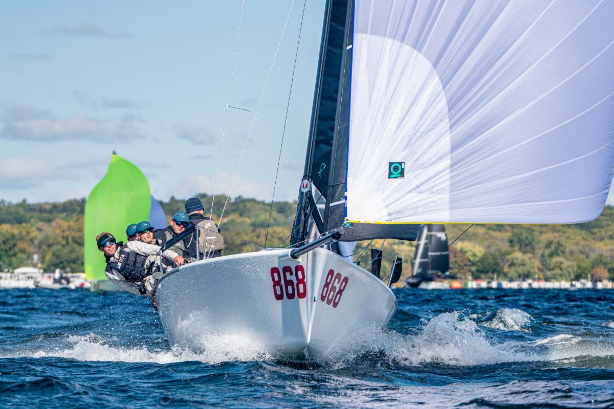 Zenda Express USA868 helmed by Eddie Cox Lake Geneva Wisconsin October 2023 Morgan Kinney