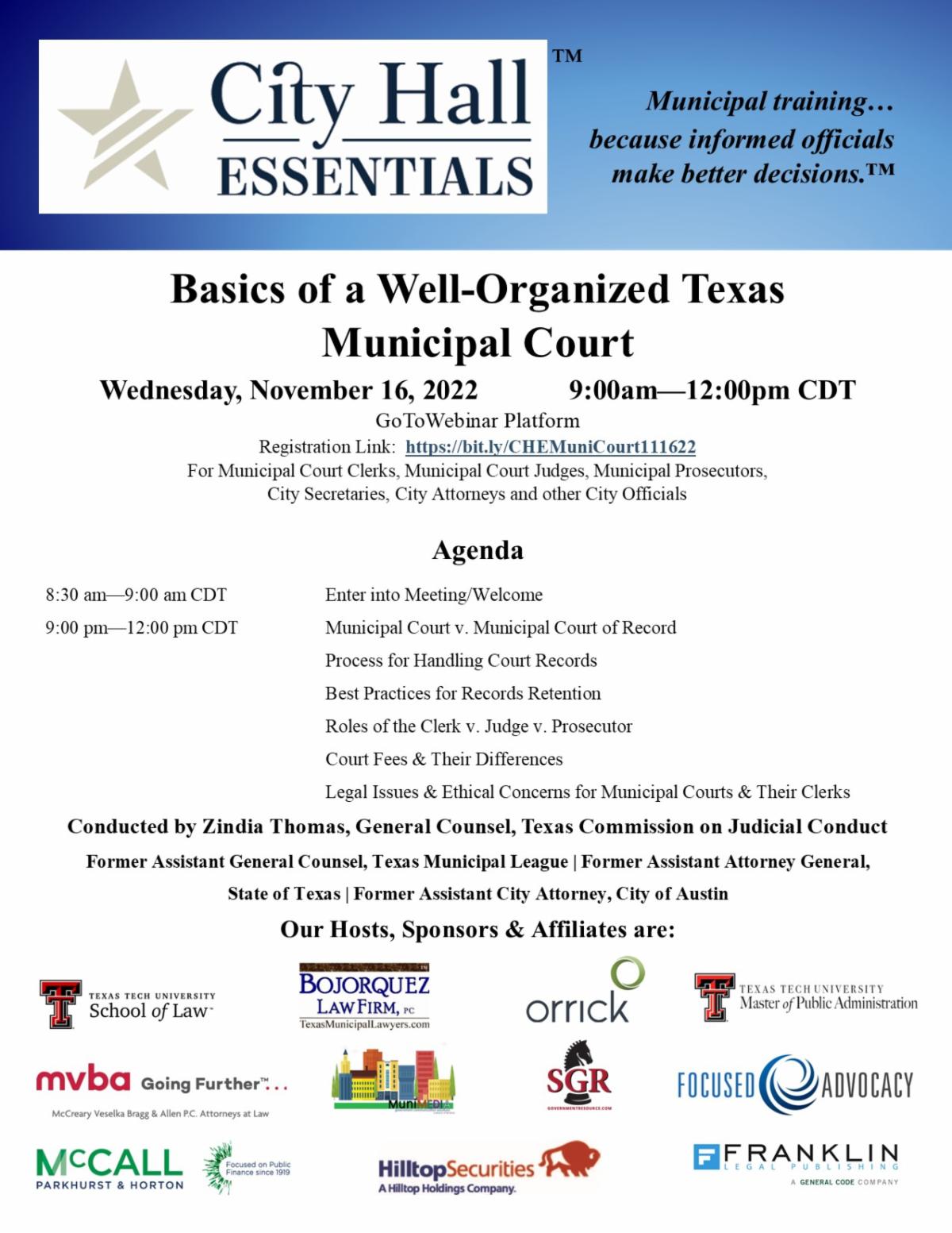 Last Call! Municipal Court inar