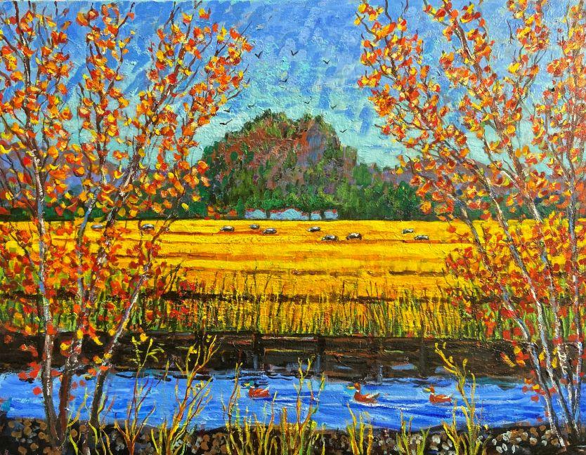 Painting of the Sutter Buttes by Dolores Mitchell