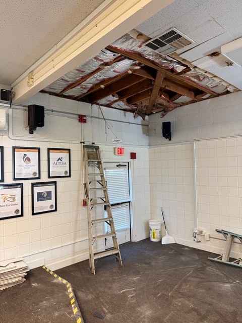 Gordon 1 showing the ceiling under construction