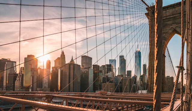 the view from Brooklyn Bridge in New York City