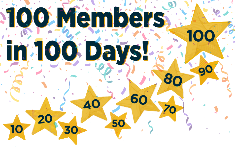 Image showing we have 100 of 100 members