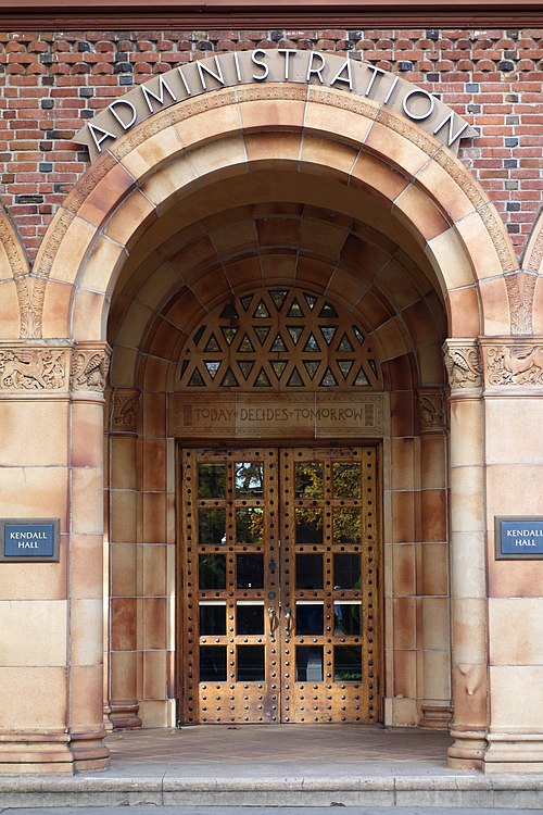 The entrance to Kendall Hall on the Chico State campus