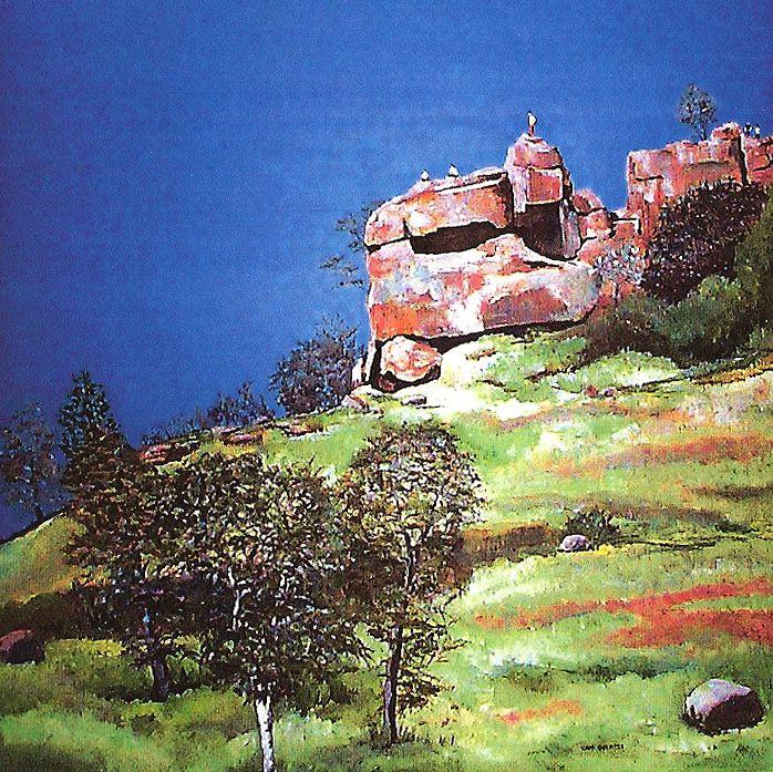 Cris Guenter painting of Monkey Face in Upper Park