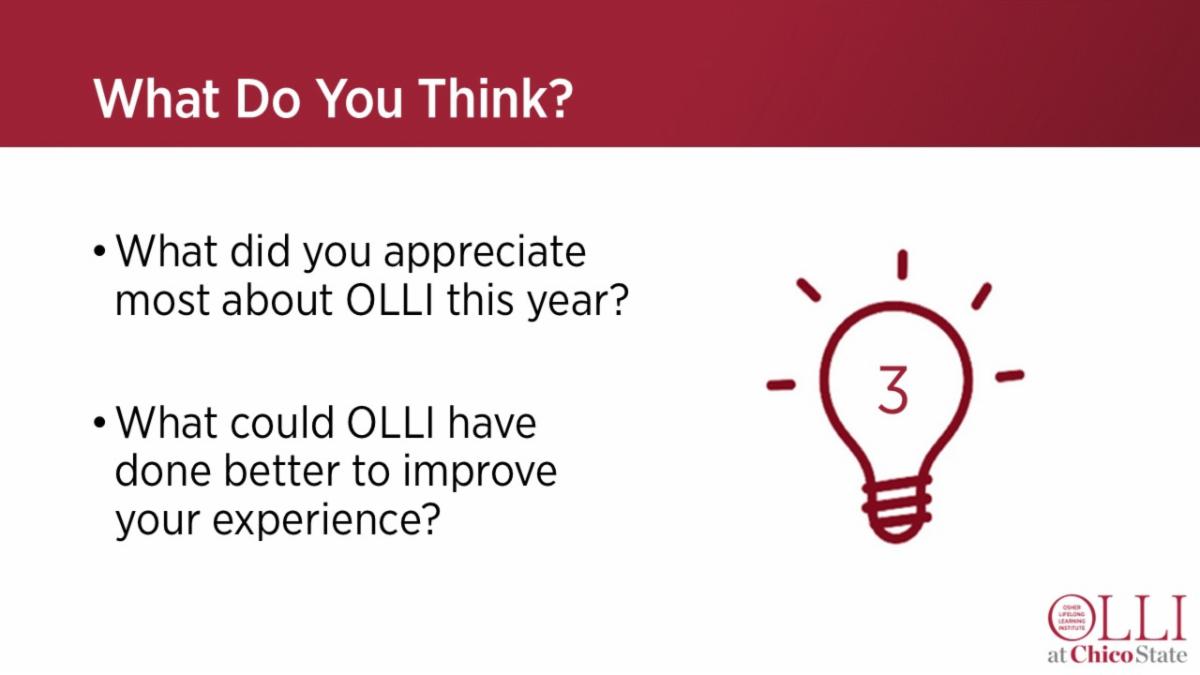 A slide asking What Do You Think