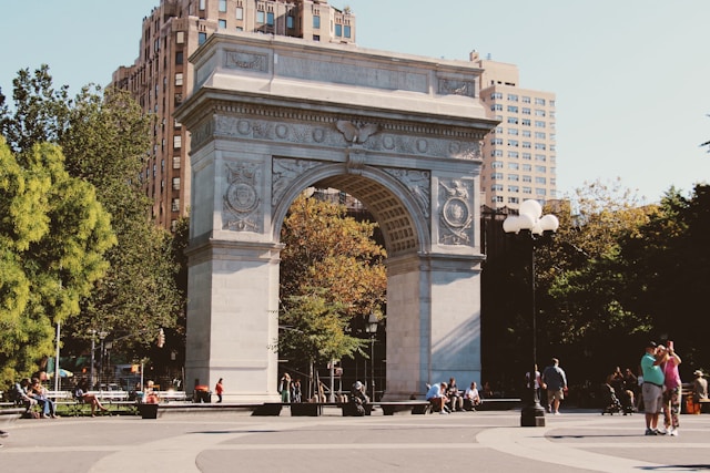 Washington Square Arch in Greenwich Village New York City