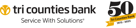 Tri Counties Bank 50th anniversary logo