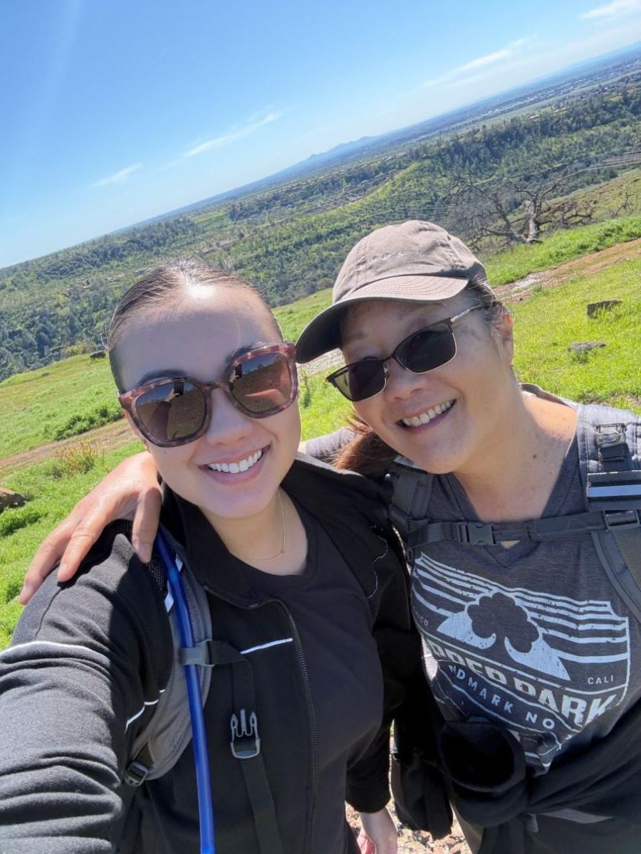 Debbie Hardesty and her daughter on a hike