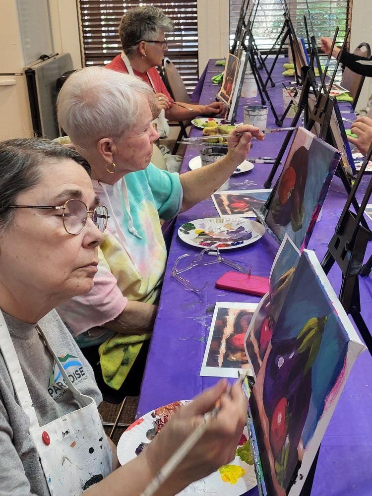 OLLI members in Acrylic Painting class