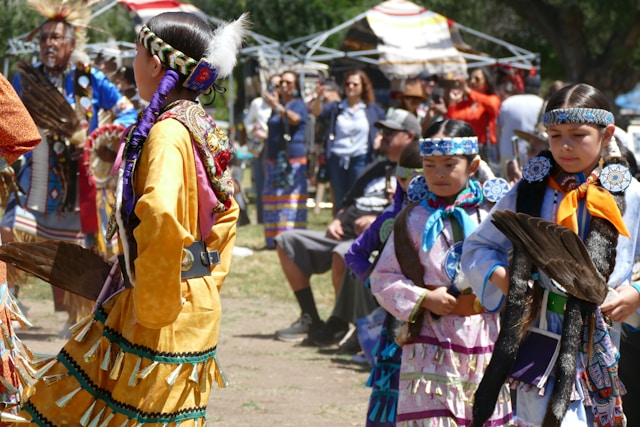 Native American dancing at an event in Escondido California
