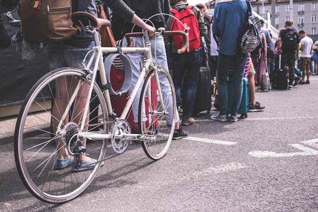 people waiting in a line