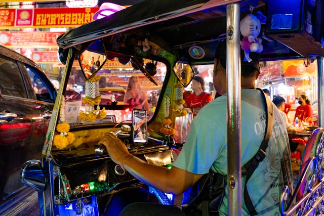 a tuk tuk in Bangkok Thailand