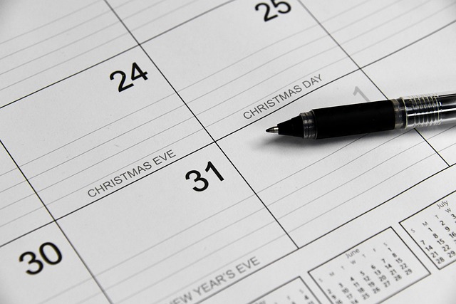 a calendar showing December 31