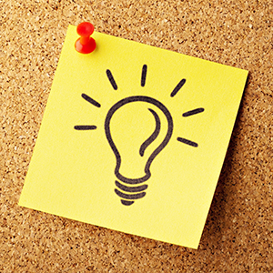 Lightbulb idea note