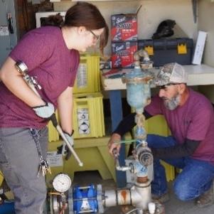 Water and wastewater apprentices at work