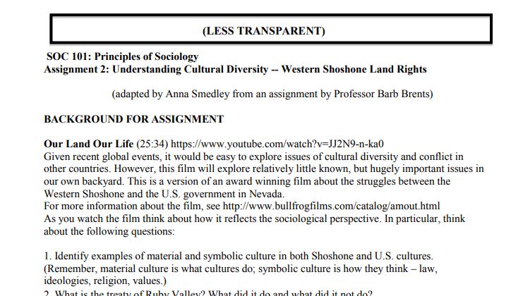 example of less transparent assignment