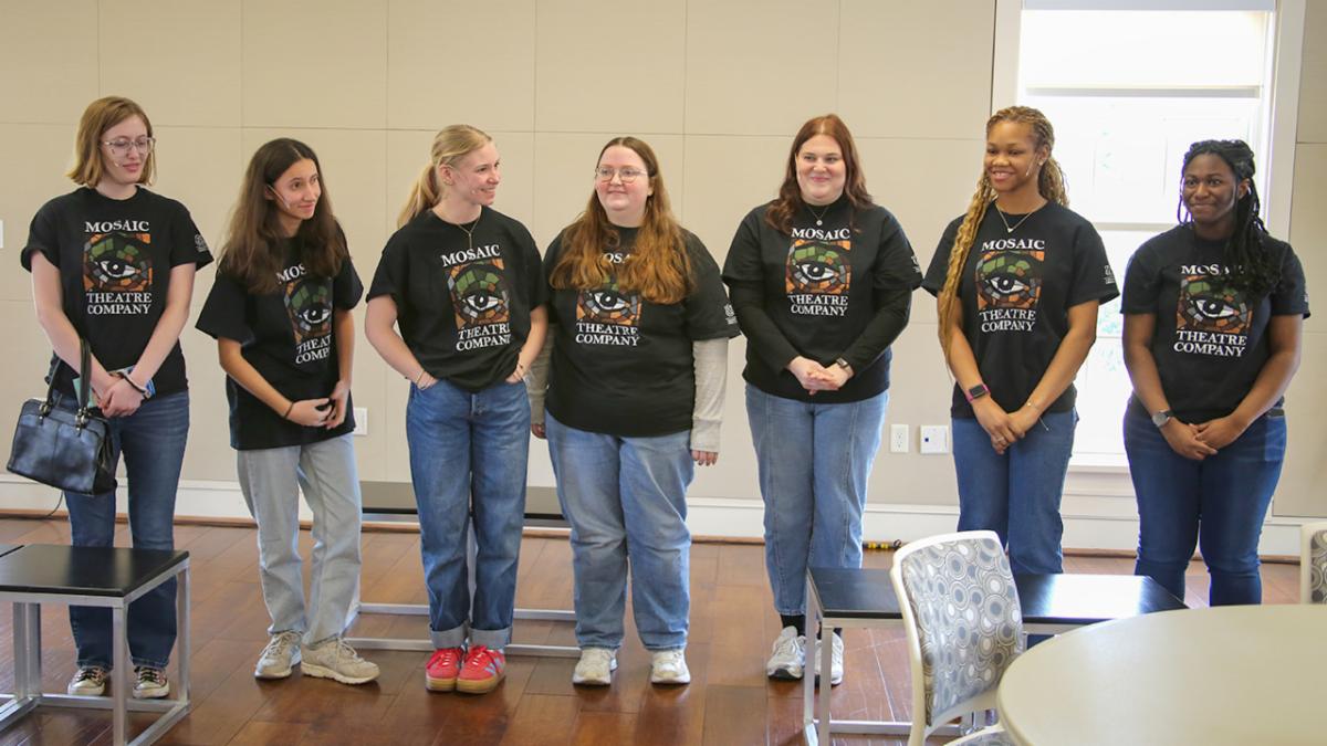 Mosaic Theatre students perform for the vaccine theater encouraging seniors to get vaccines.