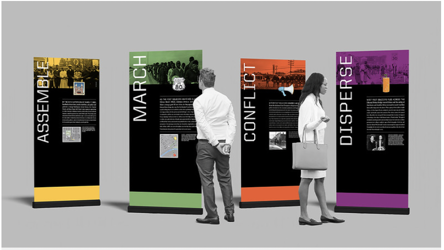 Finkel's exhibit design connects the public with the Auburn team’s existing research and solicits information to help identify the 600 marchers, more than 400 of whom have yet to be named. 